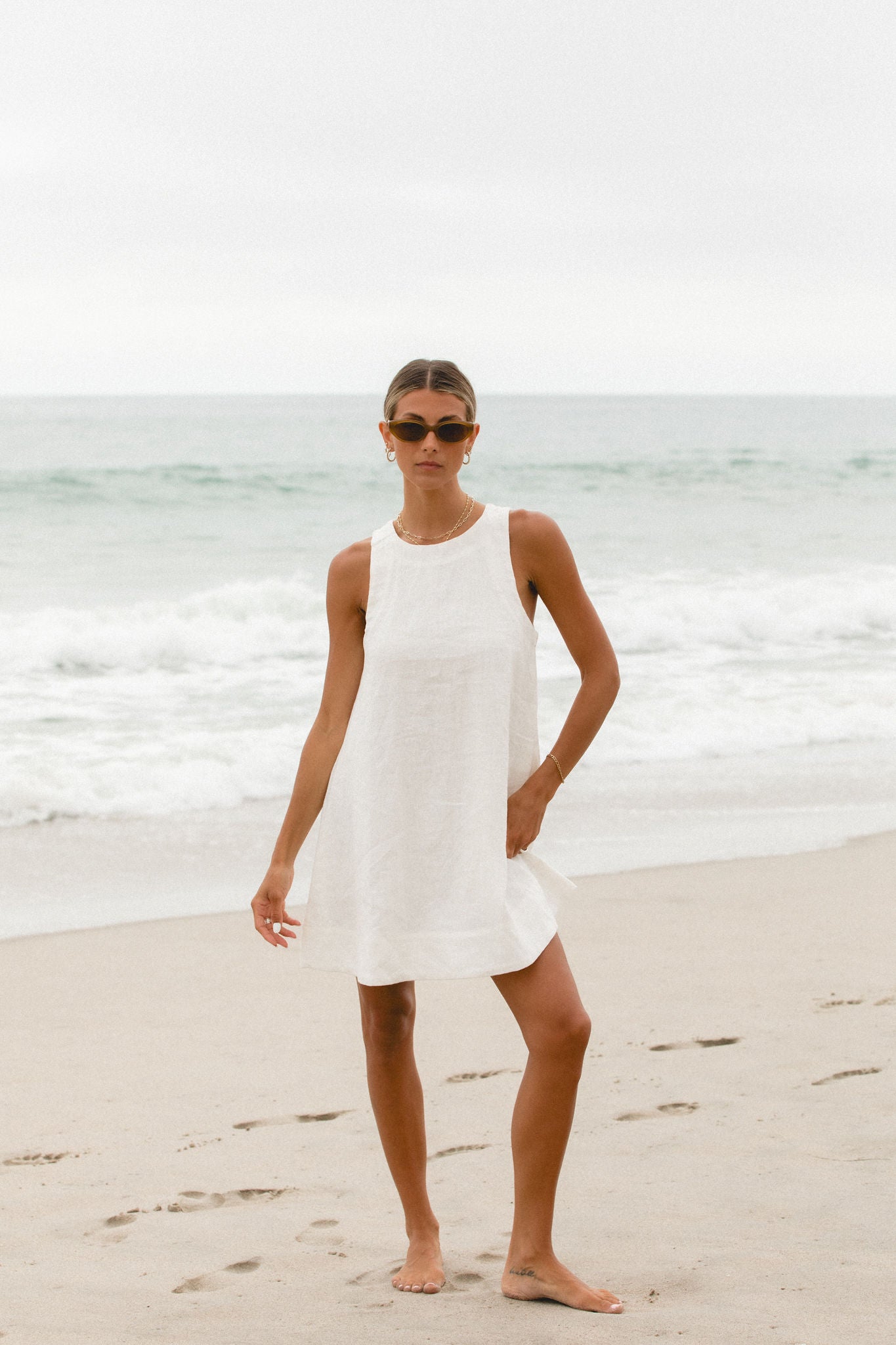 Toulouse Linen Mini Baby Doll Dress