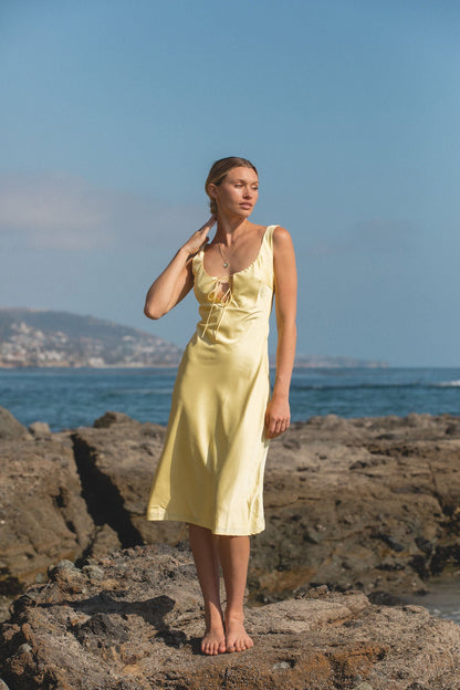Andie Woven Satin Midi Dress