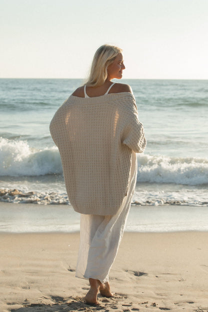 Winter Sun Waffle Knit Cardigan